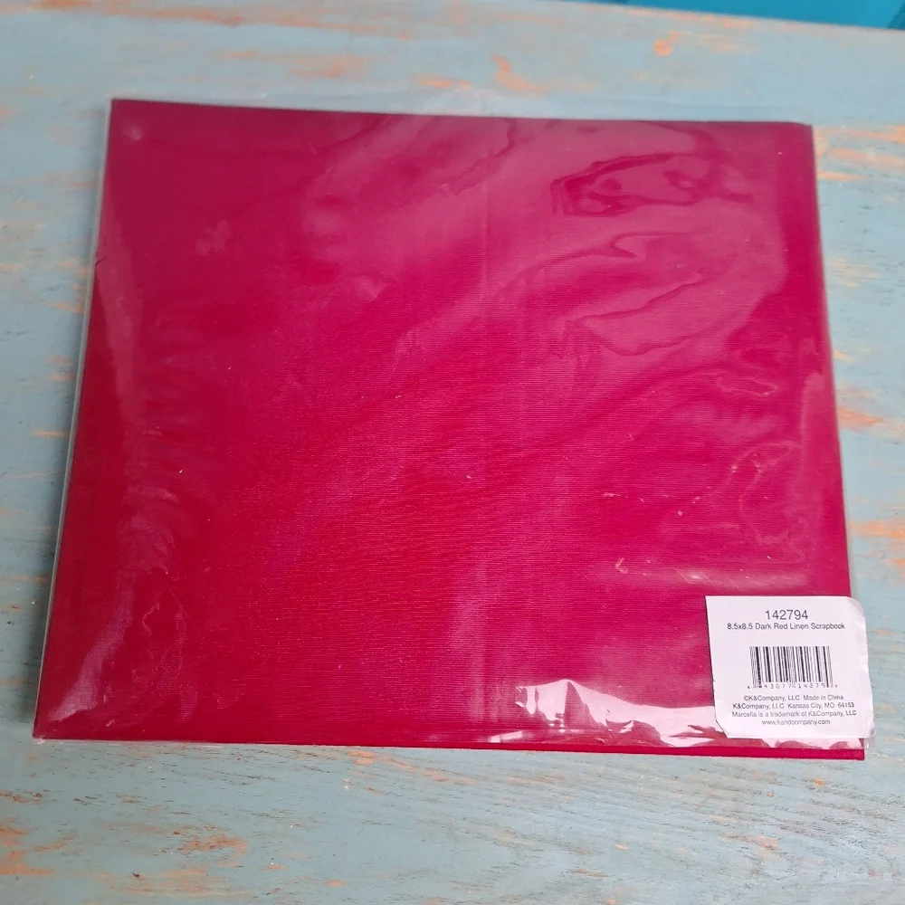 Linen Scrapbook Square Pages Slip in Sleeves Red Cover Diy Craft Scrap Book 8x8